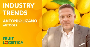 The video shows an interview with Antonio Lizano, AgTools.