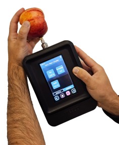  An apple is evaluated with the Vertigo FMS-H apple scanner